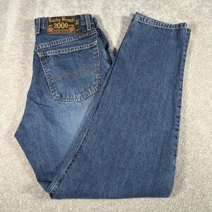 Lucky Brand Gene Montesano Blue Jeans Mens 31 (FITS 30 X 32) Made In USA Denim